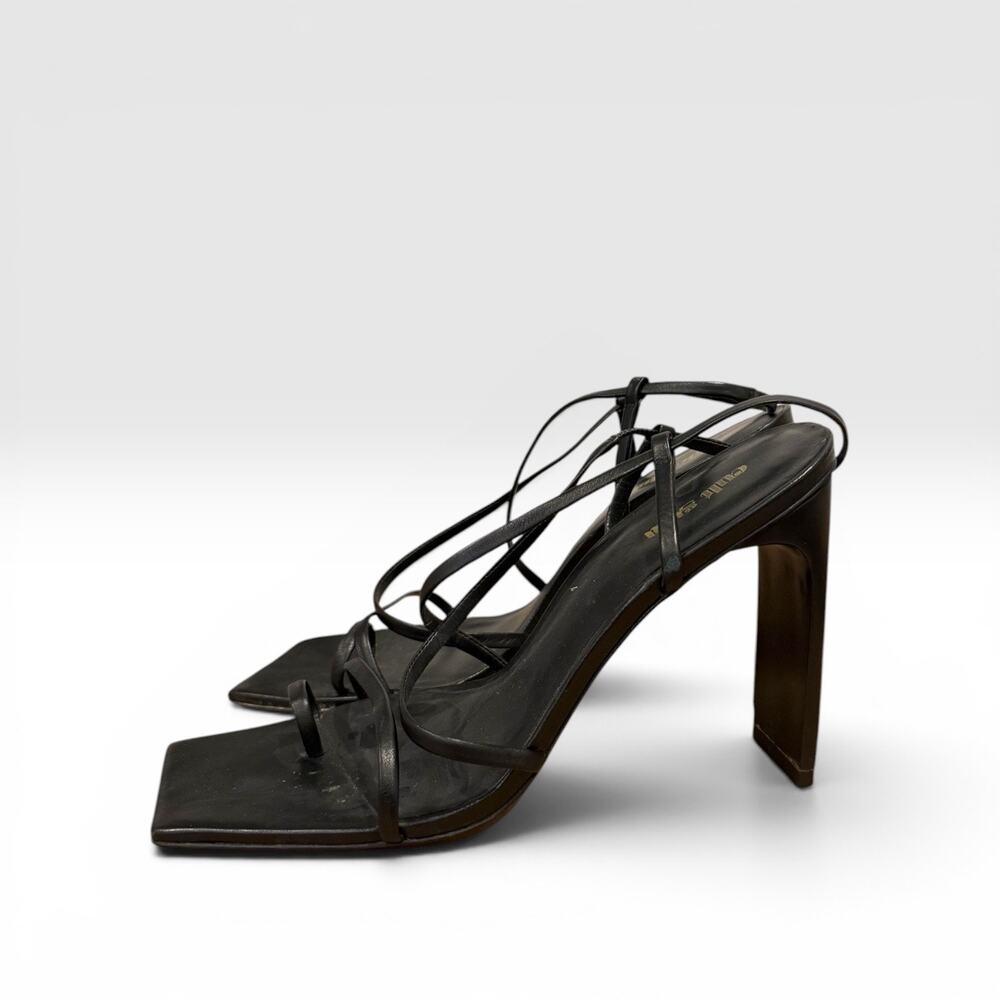 CULT GAIA Sandra Strappy Block Heel Sandal Black Leather EU 39 / US 9